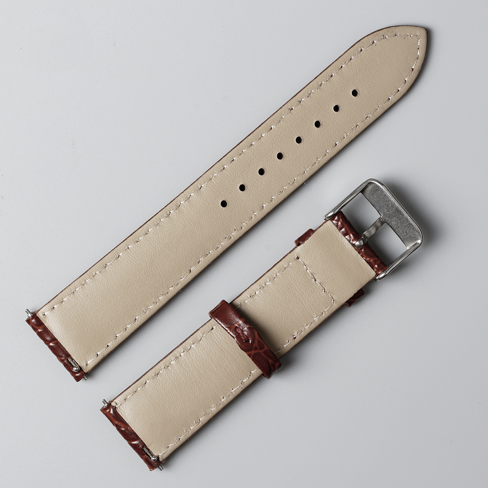 ZOVNE Luxury Alligator Pattern Genuine Leather Watch Band with Pin ...