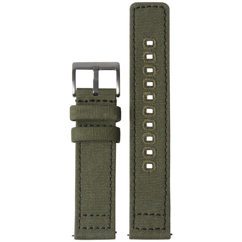 ZOVNE- 7 Colors 2 Piece of Canvas Watch Strap Cotton Watch Band with Embroidery Hole Quick Release Spring Bar in 20mm 22mm