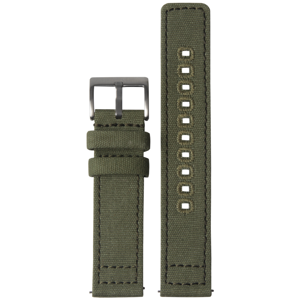 ZOVNE- 7 Colors 2 Piece of Canvas Watch Strap Cotton Watch Band with Embroidery Hole Quick Release Spring Bar in 20mm 22mm