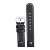 Snap Black Top Grain Leather Watch Straps for Men in 20mm 22mm From ZOVNE