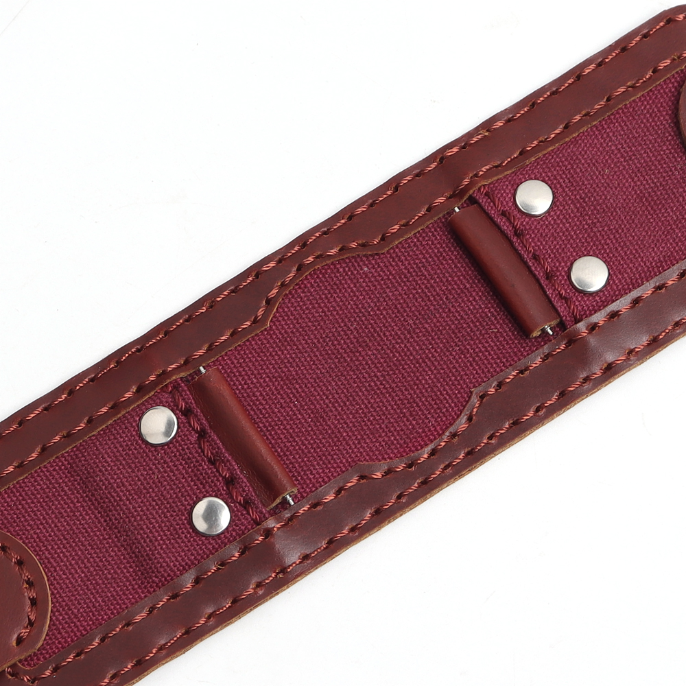 Handmade Vintage style Cuff&Cund Leather canvas watch strap for men in 20mm 22mm from ZOVNE