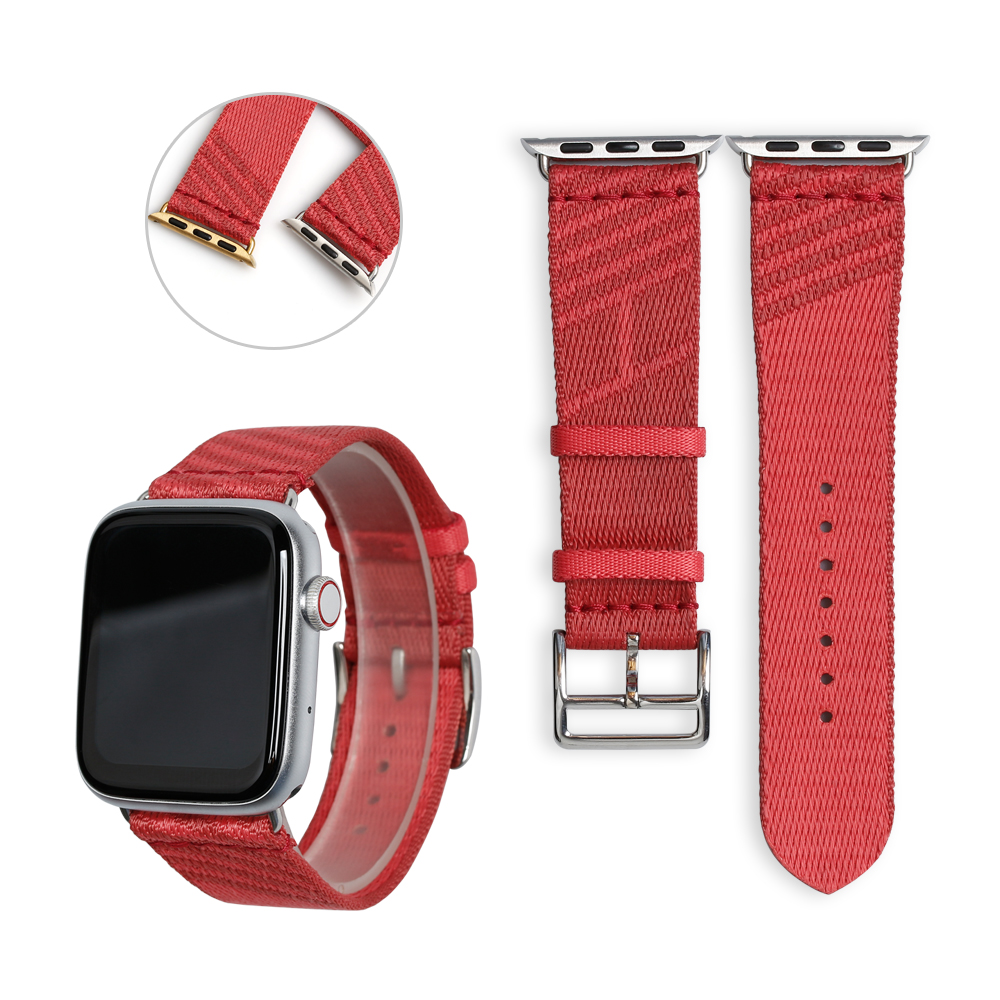 ZOVNE- Hermes&Apple 2 Piece of Nylon Apple Watch Band with Spring Bar Adapter Nylon Keeper From China