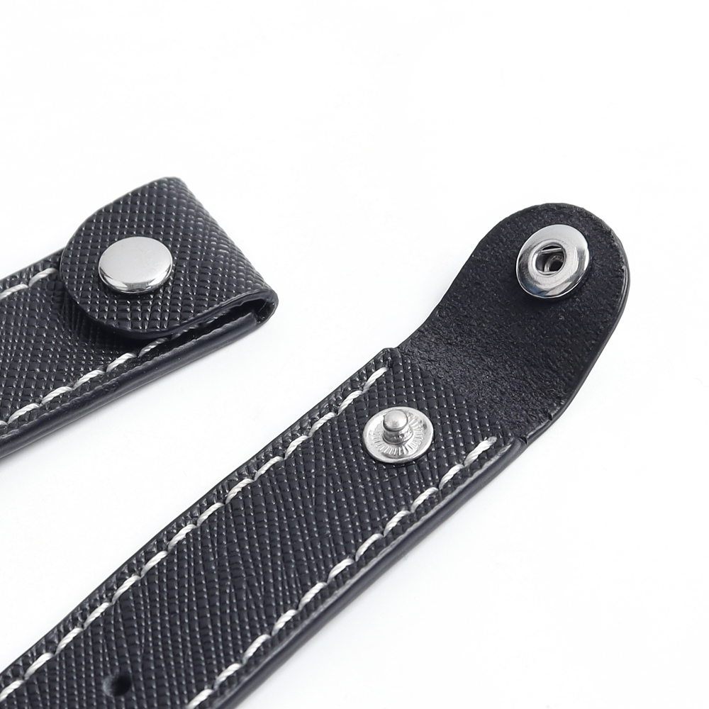 Snap Black Top Grain Leather Watch Straps for Men in 20mm 22mm From ZOVNE