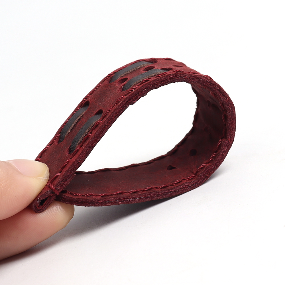 ZOVNE- Vintage Top Grain Cowhide Handmade Leather Watch Band in 20mm 22mm Watch Strap for Brand Watches with Wine Color
