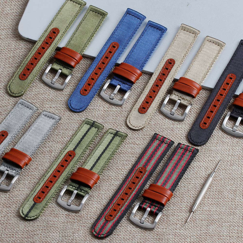 ZOVNE Military Ballistic 2 Piece of Seatbelt Nylon Watch Strap with