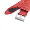 ZOVNE Red Vegetable Tanned Leather Watch Straps for Men in 20mm 22mm with Handmade Stitching