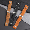 Snap Black Top Grain Leather Watch Straps for Men in 20mm 22mm From ZOVNE