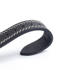 ZOVNE Black Genuine Leather Watch Bands for Men in 22mm with New Stitching