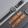 Snap Black Top Grain Leather Watch Straps for Men in 20mm 22mm From ZOVNE