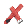 ZOVNE Red Vegetable Tanned Leather Watch Straps for Men in 20mm 22mm with Handmade Stitching