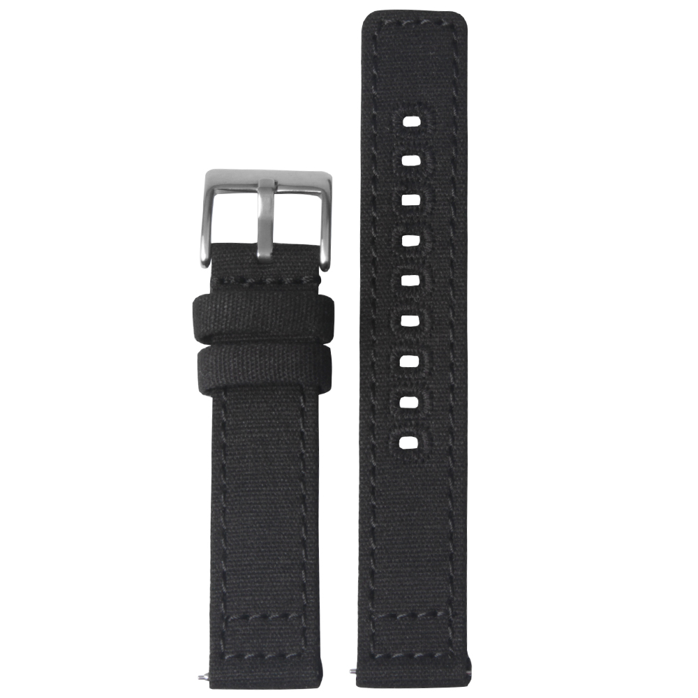 ZOVNE- 7 Colors 2 Piece of Canvas Watch Strap Cotton Watch Band with Embroidery Hole Quick Release Spring Bar in 20mm 22mm