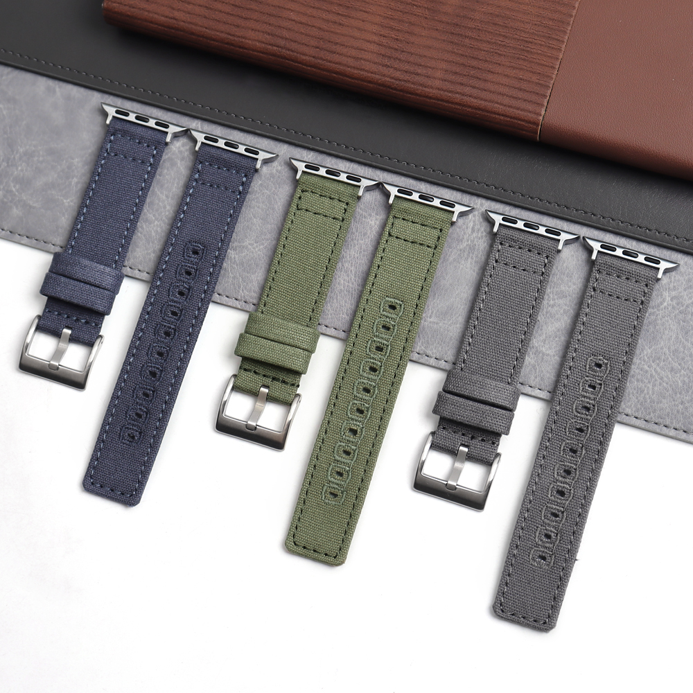 Suitable for Apple Watches Canvas Watch Strap Apple Series 9/8/7/6 44mm 45mm 49mm From ZOVNE