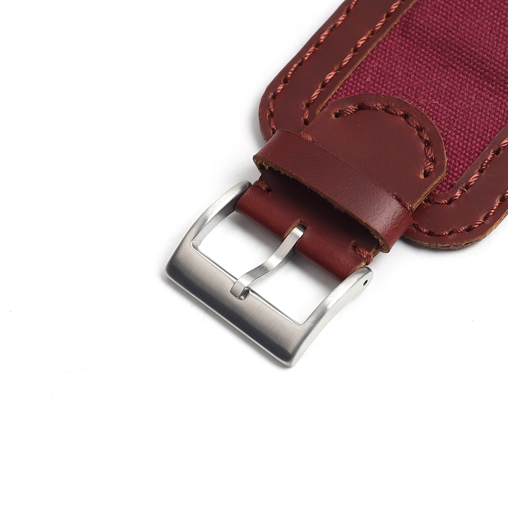 Handmade Vintage style Cuff&Cund Leather canvas watch strap for men in 20mm 22mm from ZOVNE